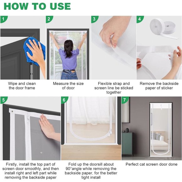 NEW Reinforced White Heavy Duty Screen Door Addition for Pets, Bugs & Children - Picture 2 of 9